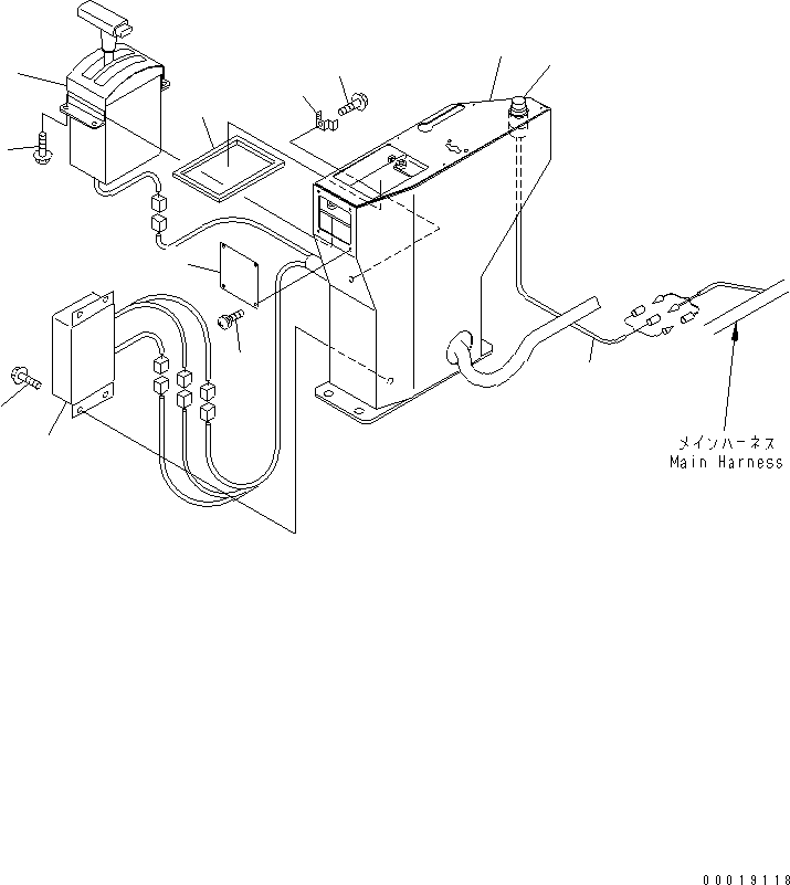 Komatsu parts book diagram for HD255-5 S/N 1001-UP: CONSOLE BOX (1/3)(#1201-1424)