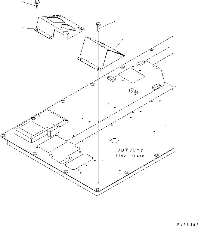 Komatsu parts book diagram for HD255-5 S/N 1001-UP: FLOOR SUB (TOE BOARD) (BOARD)(#1425-1600)