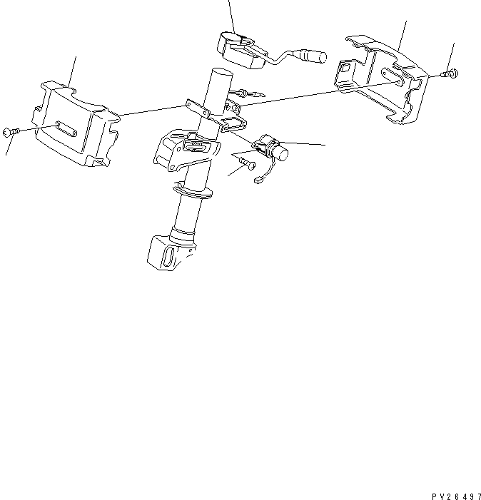 Komatsu parts book diagram for HD255-5 S/N 1001-UP: FLOOR SUB (STEERING COLUMN) (SWITCH)(#1425-)