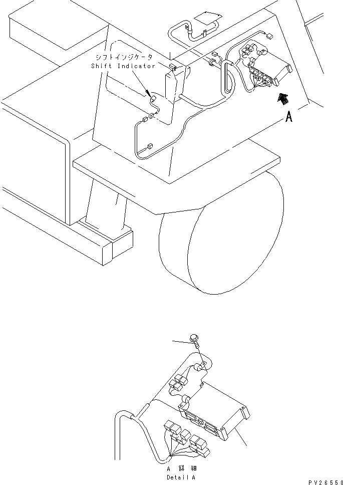Komatsu parts book diagram for HD255-5 S/N 1001-UP: FLOOR SUB (TRANSMISSION CONTROL) (INSIDE CAB)(#1425-1600)