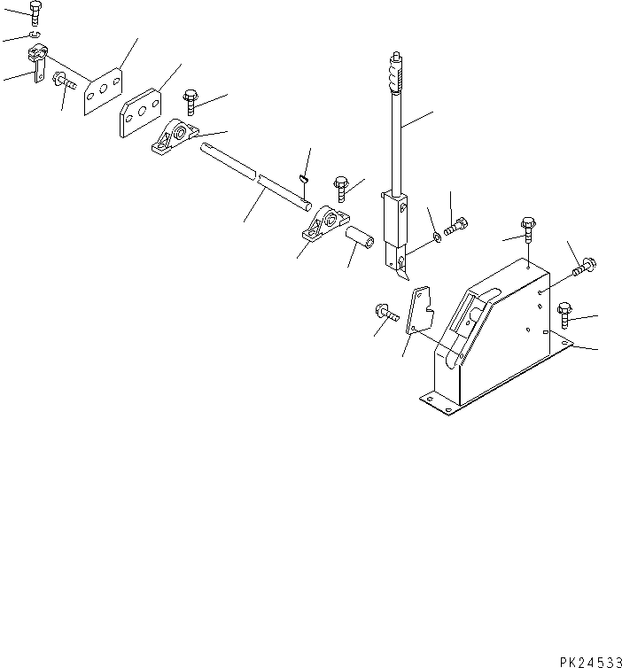 Komatsu parts book diagram for HD255-5 S/N 1001-UP: DUMP CONTROL (INSIDE CAB)(#1001-1200)