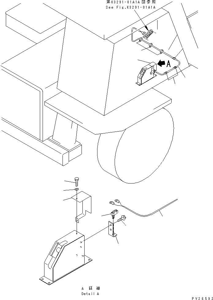 Komatsu parts book diagram for HD255-5 S/N 1001-UP: DUMP CAUTION BUZZER(#1201-1424)
