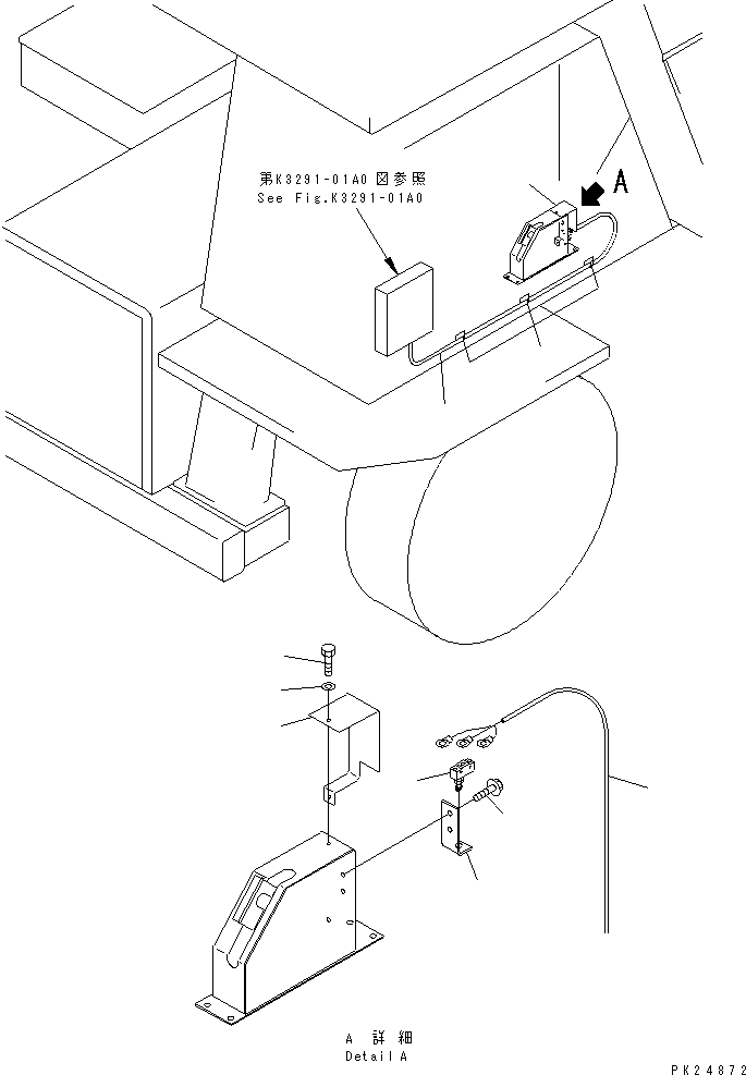 Komatsu parts book diagram for HD255-5 S/N 1001-UP: DUMP CAUTION BUZZER(#1001-1200)