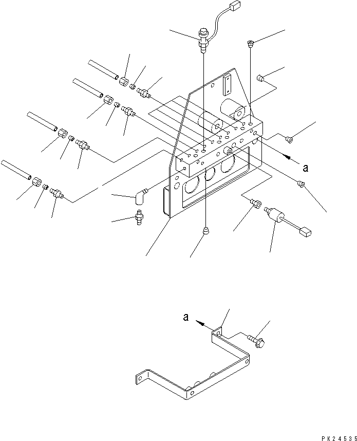 Komatsu parts book diagram for HD255-5 S/N 1001-UP: AIR BLOCK AND PIPING (1/2)(#1001-1200)