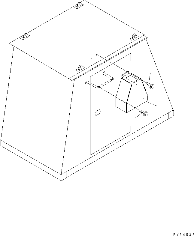 Komatsu parts book diagram for HD255-5 S/N 1001-UP: REAR COVER (CAB)(#1001-1200)