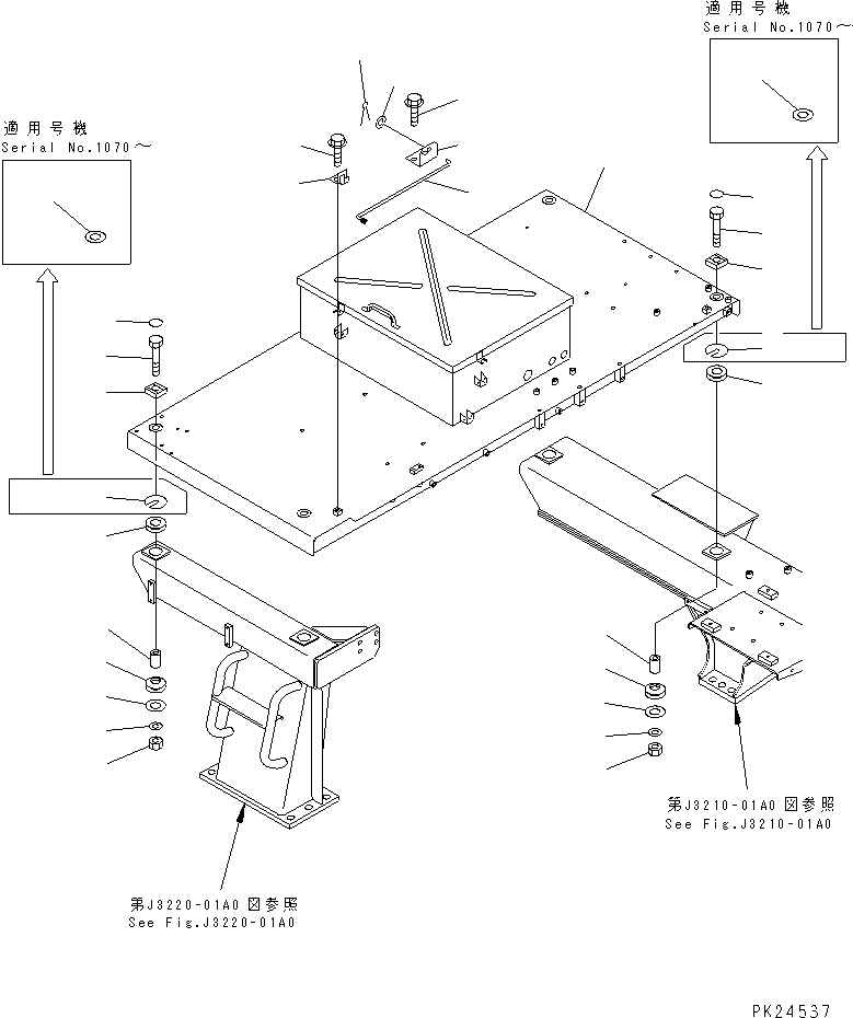 Komatsu parts book diagram for HD255-5 S/N 1001-UP: PLATFORM (PLATFORM)(#1001-1600)