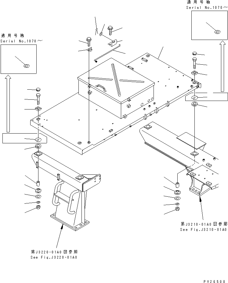 Komatsu parts book diagram for HD255-5 S/N 1001-UP: PLATFORM (PLATFORM) (SANDY AND DUSTY SPEC.)(#1001-1600)