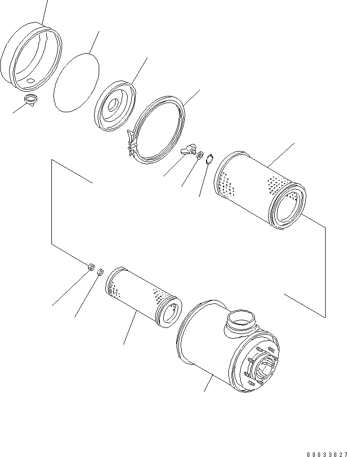 Komatsu parts book diagram for HD255-5 S/N 1001-UP: PLATFORM (AIR CLEANER)