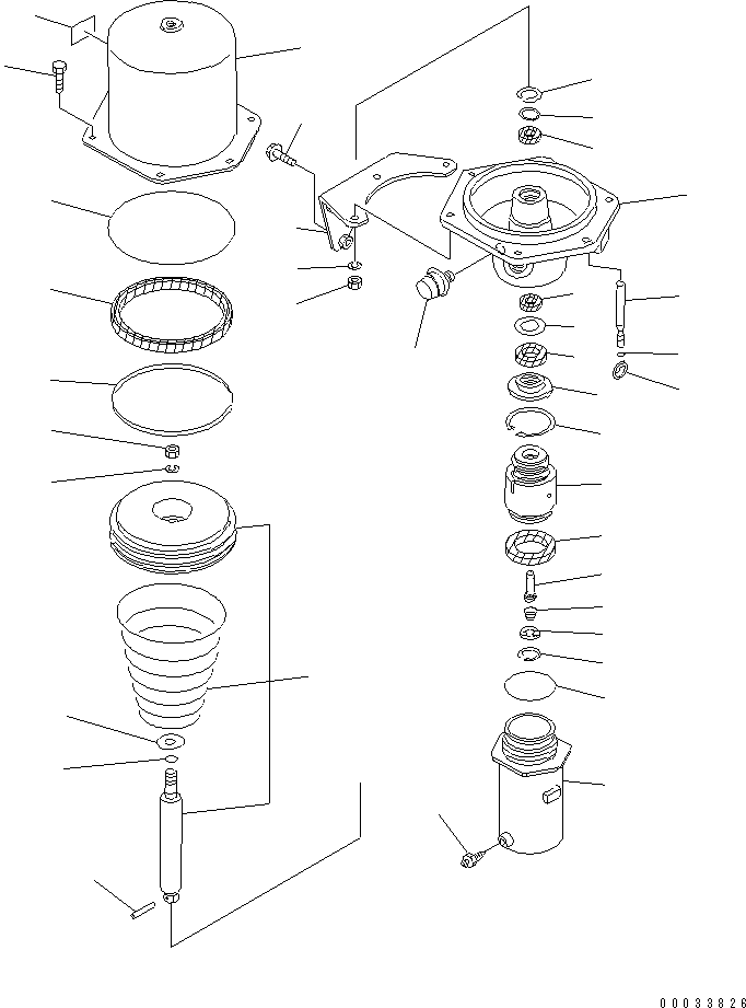 Komatsu parts book diagram for HD255-5 S/N 1001-UP: PLATFORM (REAR BRAKE CHAMBER)