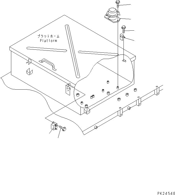 Komatsu parts book diagram for HD255-5 S/N 1001-UP: PLATFORM (BATTERY RELAY)(#1001-1684)