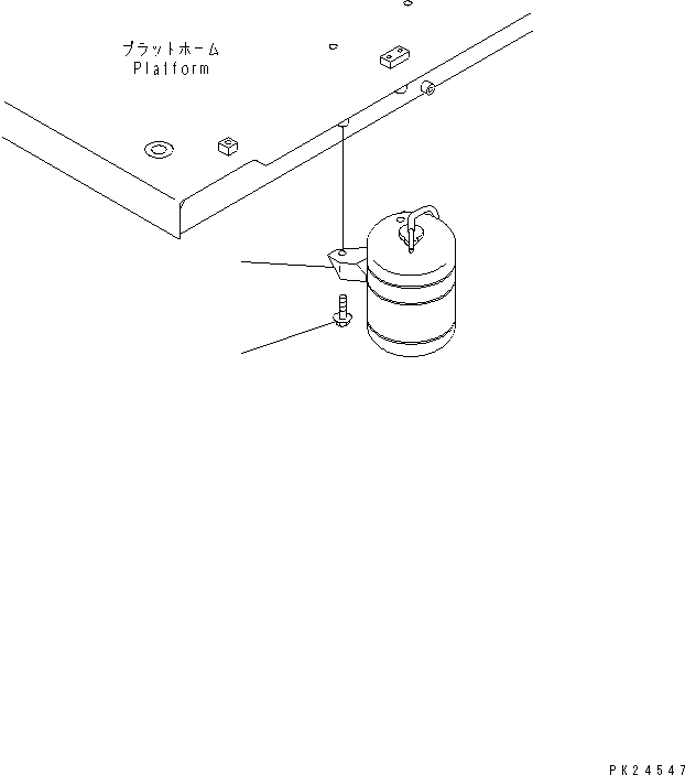 Komatsu parts book diagram for HD255-5 S/N 1001-UP: COOLANT RESERVE TANK(#1001-1600)