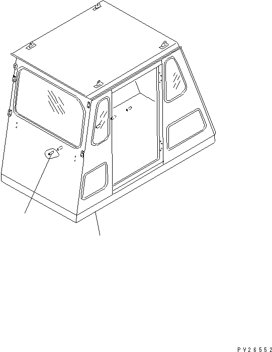 Komatsu parts book diagram for HD255-5 S/N 1001-UP: ENGINE SIDE COVER (ROPS CAB)(#1001-1200)