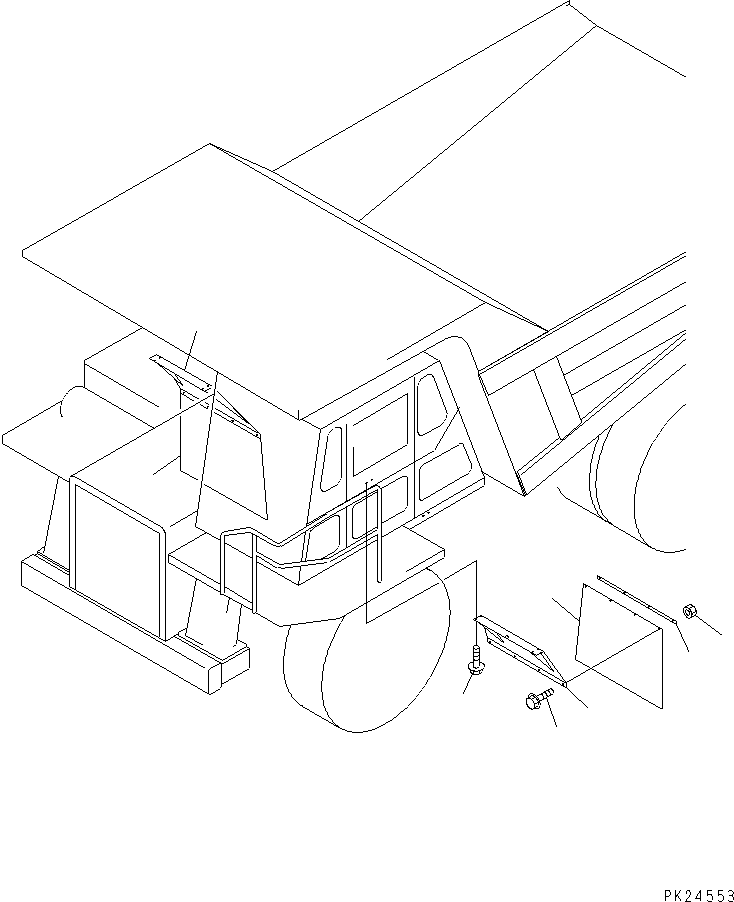 Komatsu parts book diagram for HD255-5 S/N 1001-UP: FENDER(#1001-1600)