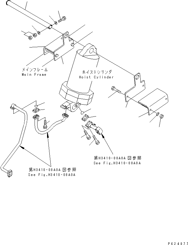 Komatsu parts book diagram for HD255-5 S/N 1001-UP: BODY LESS(#1001-1600)