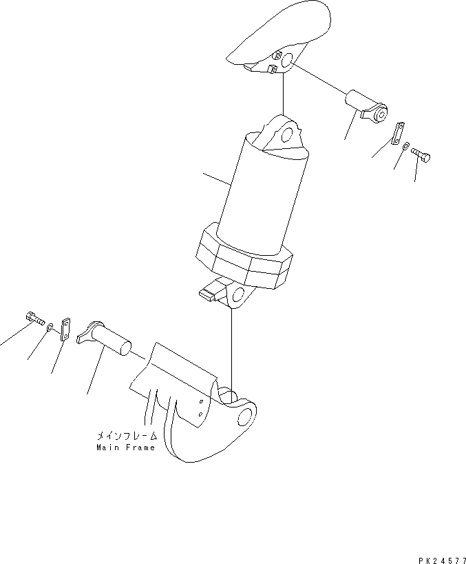 Komatsu parts book diagram for HD255-5 S/N 1001-UP: HOIST CYLINDER
