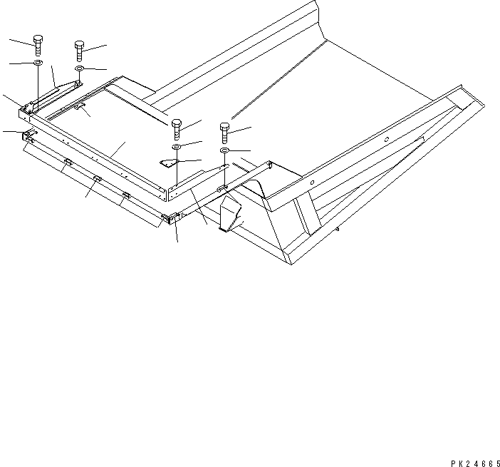 Komatsu parts book diagram for HD255-5 S/N 1001-UP: SPILL GUARD(#1001-1600)