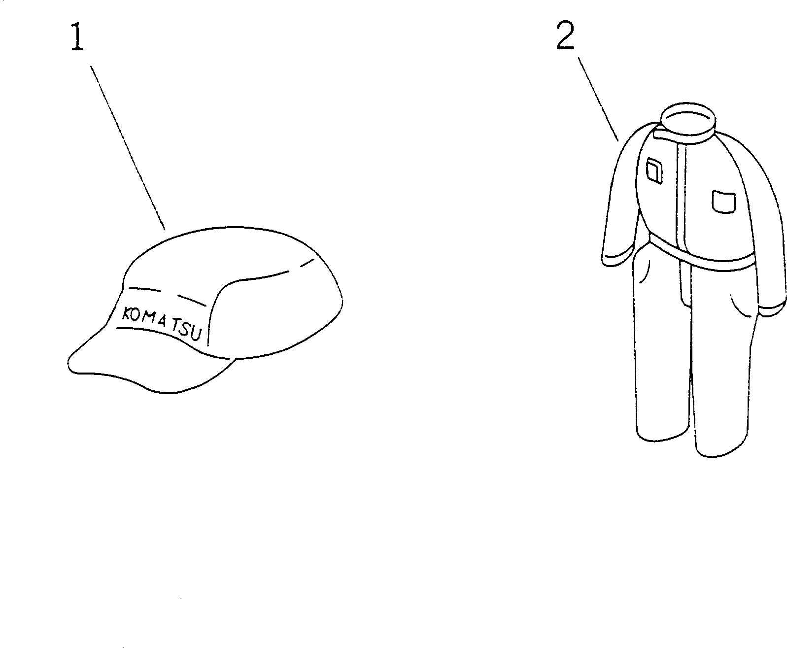 Komatsu parts book diagram for HD255-5 S/N 1001-UP: CAP AND OVERALL (EXCEPT JAPAN) (ACCESSORY PARTS)