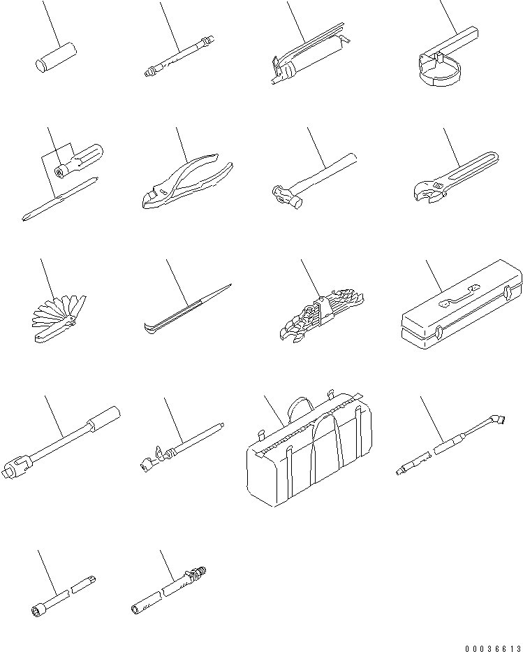 Komatsu parts book diagram for HD255-5 S/N 1001-UP: GENERAL TOOL (2/2)