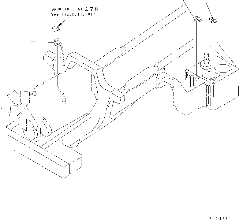 Komatsu parts book diagram for HD255-5 S/N 1001-UP: TANK CAP LOCK(#1001-1600)