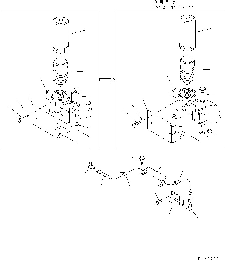 Komatsu parts book diagram for HD255-5 S/N 1001-UP: AUTO LUBRICATION (PUMP LINE) (1/4)(#1001-1660)