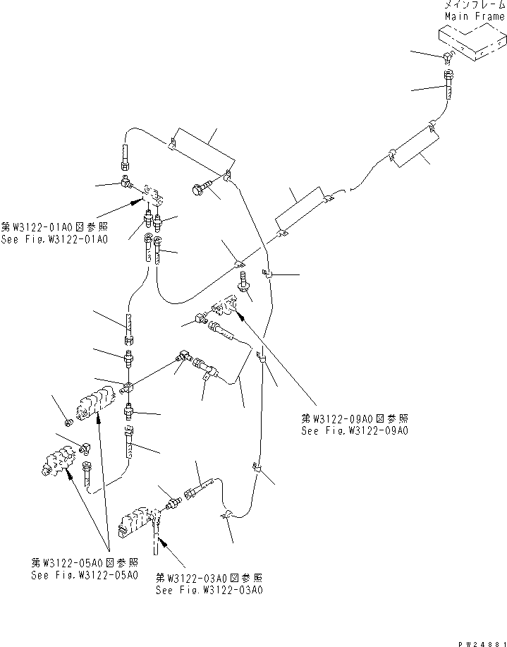 Komatsu parts book diagram for HD255-5 S/N 1001-UP: AUTO LUBRICATION (PUMP LINE) (2/4)