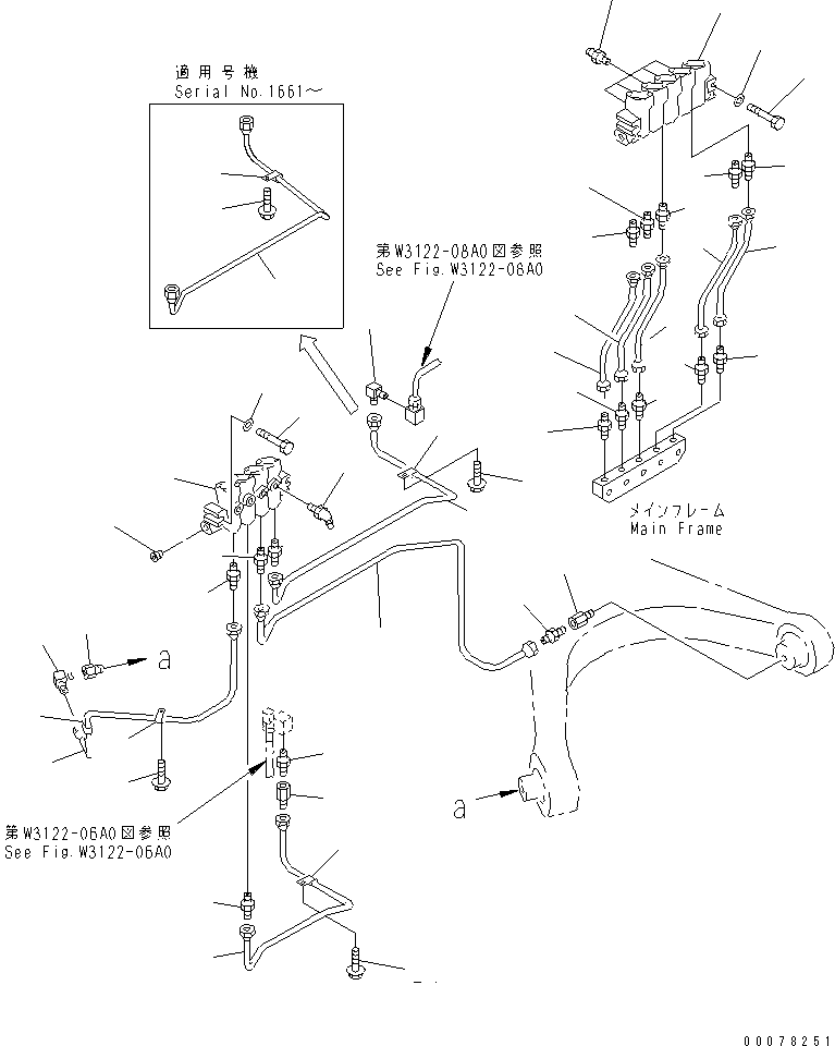 Komatsu parts book diagram for HD255-5 S/N 1001-UP: AUTO LUBRICATION (STEERINGLINE) (1/4)