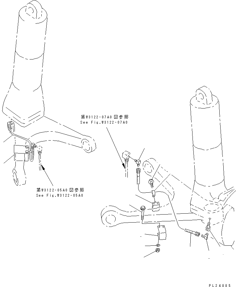 Komatsu parts book diagram for HD255-5 S/N 1001-UP: AUTO LUBRICATION (STEERINGLINE) (2/4)