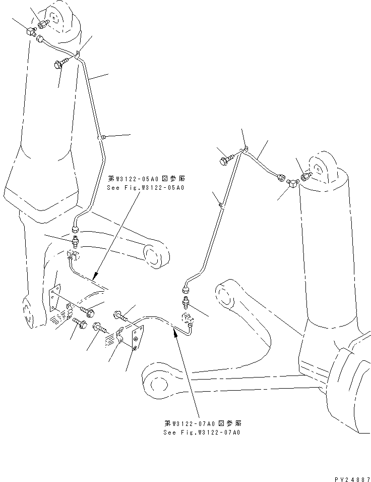 Komatsu parts book diagram for HD255-5 S/N 1001-UP: AUTO LUBRICATION (STEERINGLINE) (4/4)