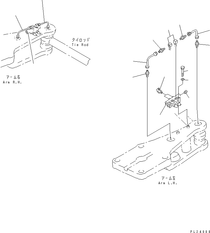 Komatsu parts book diagram for HD255-5 S/N 1001-UP: AUTO LUBRICATION (KNUCKLE LINE)