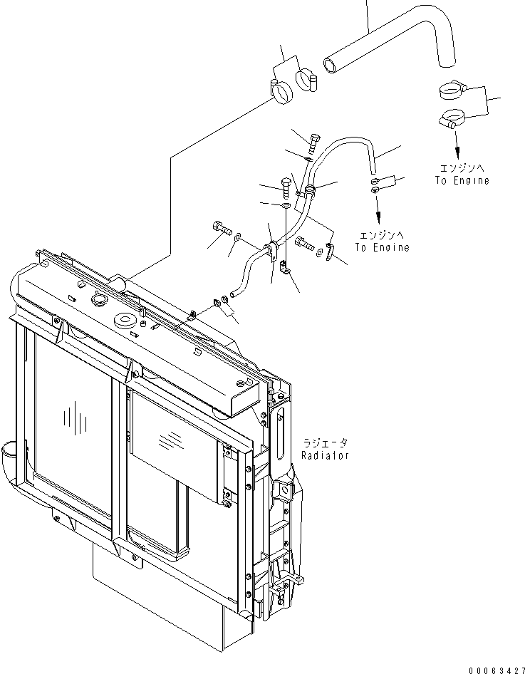 Dump Trucks Komatsu / HD325-7R S/N 11001-11033 (W/O EGR)(hd325-1c) / COOLANT LINE (UPPER TANK LINE)(#11001-)(060050 : C0120-01A0)