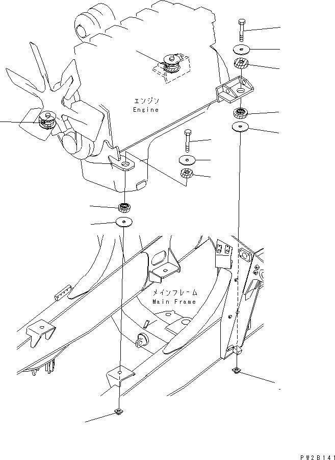 Dump Trucks Komatsu / HD325-6 S/N 5001-UP(hd325-6c) / ENGINE MOUNTING PARTS(#6001-)(030030 : 1001B)