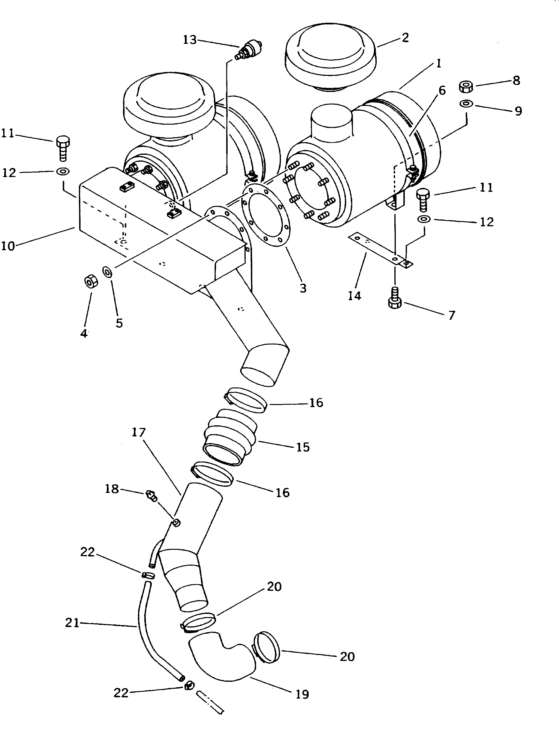 Dump Trucks Komatsu / HD325-6 S/N 5001-UP(hd325-6c) / AIR INTAKE PIPING(#5001-5484)(030070 : 1101)