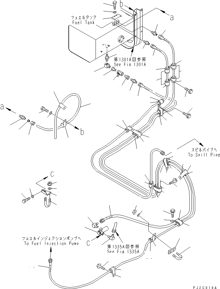 Dump Trucks Komatsu / HD325-6 S/N 5001-UP(hd325-6c) / FUEL PIPING (WITH WATER SEPARATOR)(#6001-)(030380 : 1308)