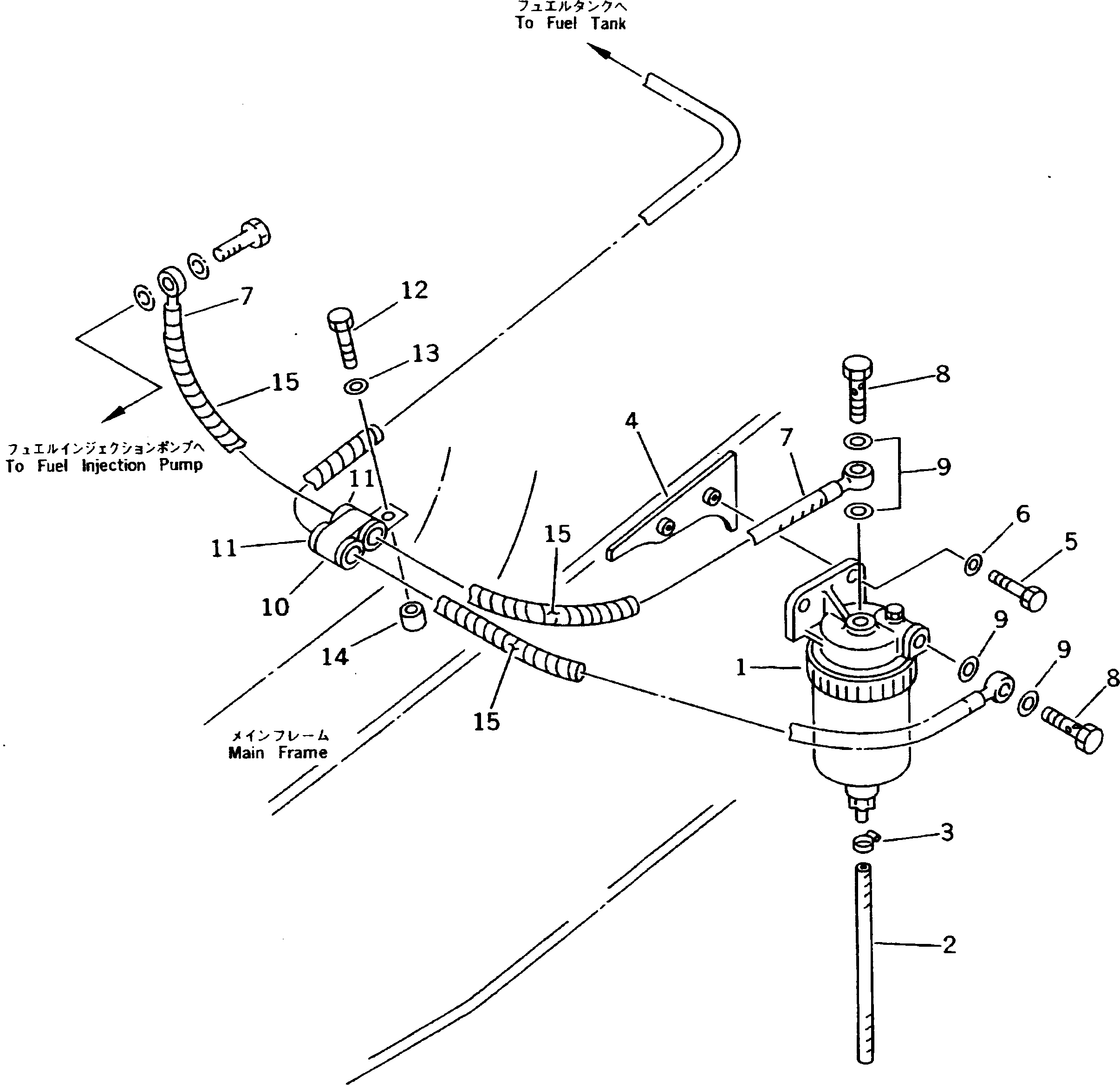 Dump Trucks Komatsu / HD325-6 S/N 5001-UP(hd325-6c) / WATER SEPARATOR AND PIPING(#5001-5999)(030400 : 1331)