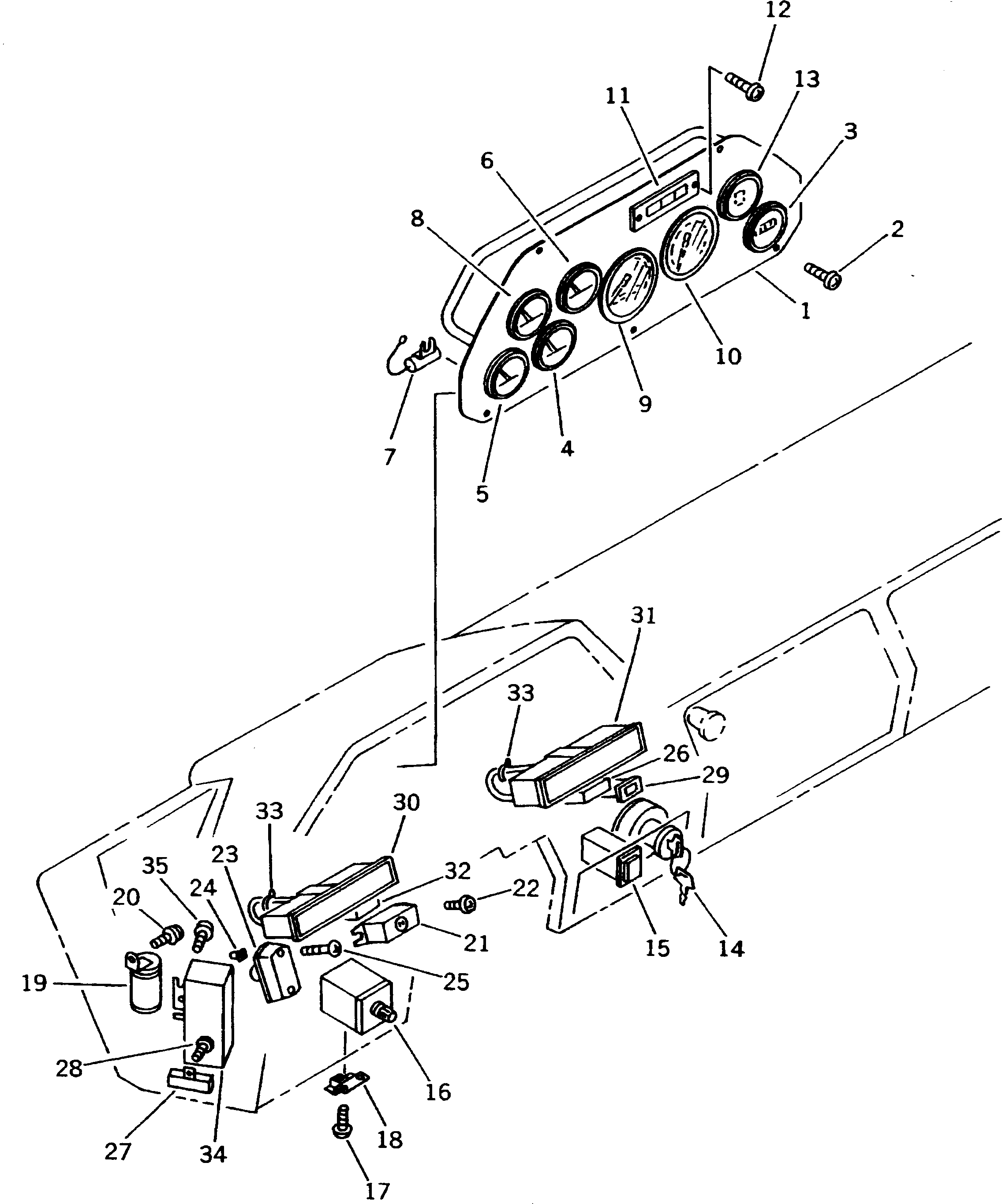 Dump Trucks Komatsu / HD325-6 S/N 5001-UP(hd325-6c) / INSTRUMENT PANEL (CLUSTER GAUGE PANEL)(#5001-5484)(030510 : 1413)