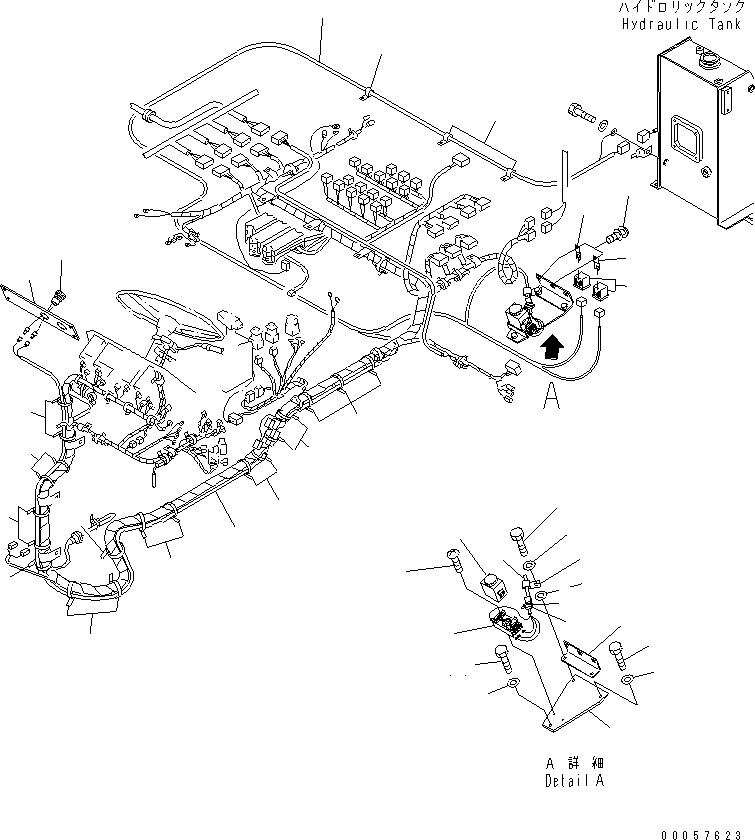 Dump Trucks Komatsu / HD325-6 S/N 5001-UP(hd325-6c) / ELECTRICAL SYSTEM (FRONT DRIVE OIL TANK SENSOR WIRING) (WITH OIL TANK LEVEL SENSOR)(#6001-)(031050 : 1571)