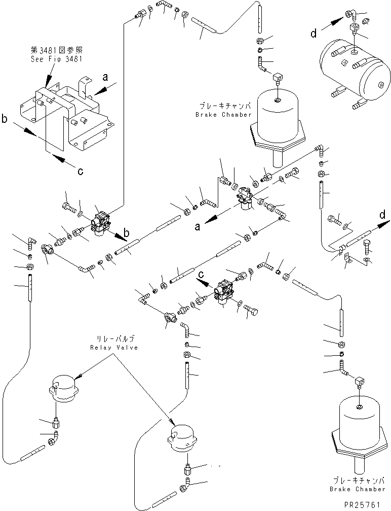 Dump Trucks Komatsu / HD325-6 S/N 5001-UP(hd325-6c) / ABS AND ASR PIPING (2/2) (REAR)(#5485-)(090290 : 3482)