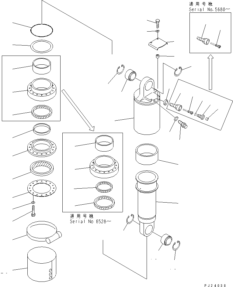 Dump Trucks Komatsu / HD325-6 S/N 5001-UP(hd325-6c) / REAR SUSPENSION (FOR ROD DOWN TYPE) (WITH AUTO-SUSPENSION)(#5485-)(090370 : 3561A)