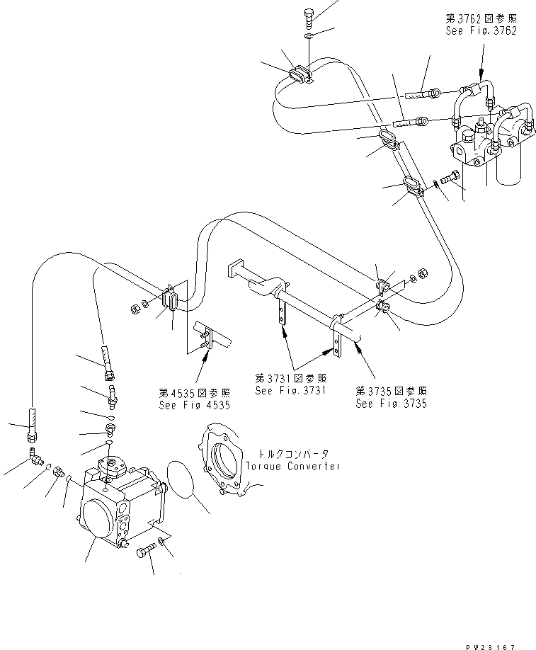 Dump Trucks Komatsu / HD325-6 S/N 5001-UP(hd325-6c) / 4WD HYDRAULIC PIPING (OIL FILTER LINE) (1/2) (4WD SPEC.)(090450 : 3761)