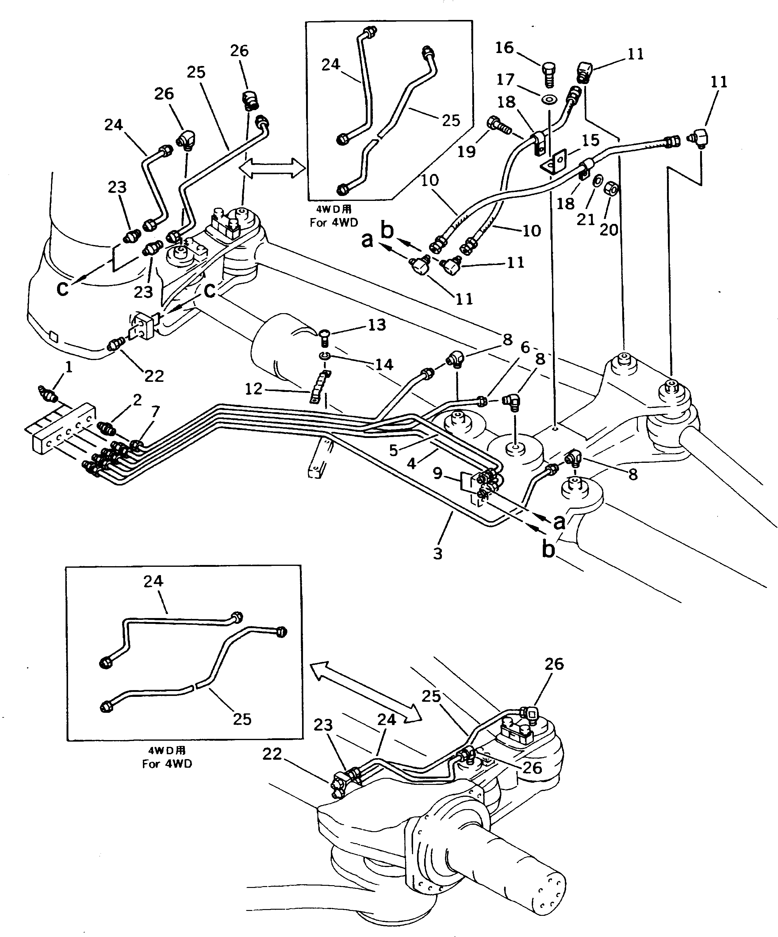 Dump Trucks Komatsu / HD325-6 S/N 5001-UP(hd325-6c) / FRONT LUBRICATING PIPING(#5001-5484)(151570 : 5801)