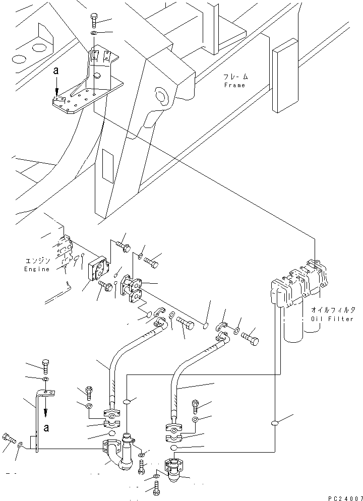 Dump Trucks Komatsu / HD405-6 S/N 1001-UP(hd405-6c) / FULL FLOW FILTER PIPING(030040 : 1021)