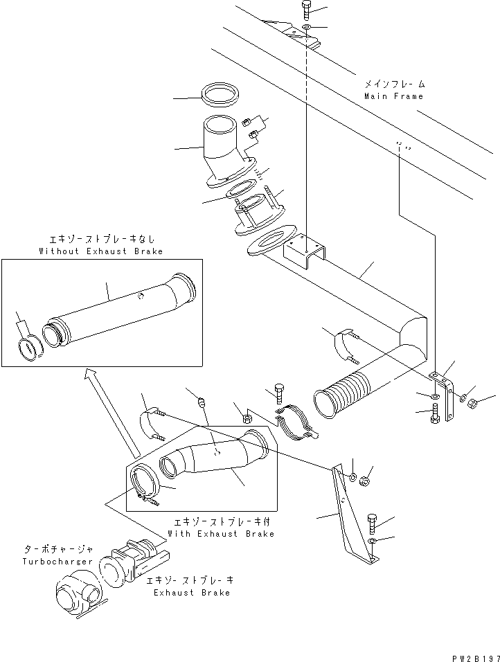 Dump Trucks Komatsu / HD405-6 S/N 1001-UP(hd405-6c) / EXHAUST PIPING(030090 : 1111)