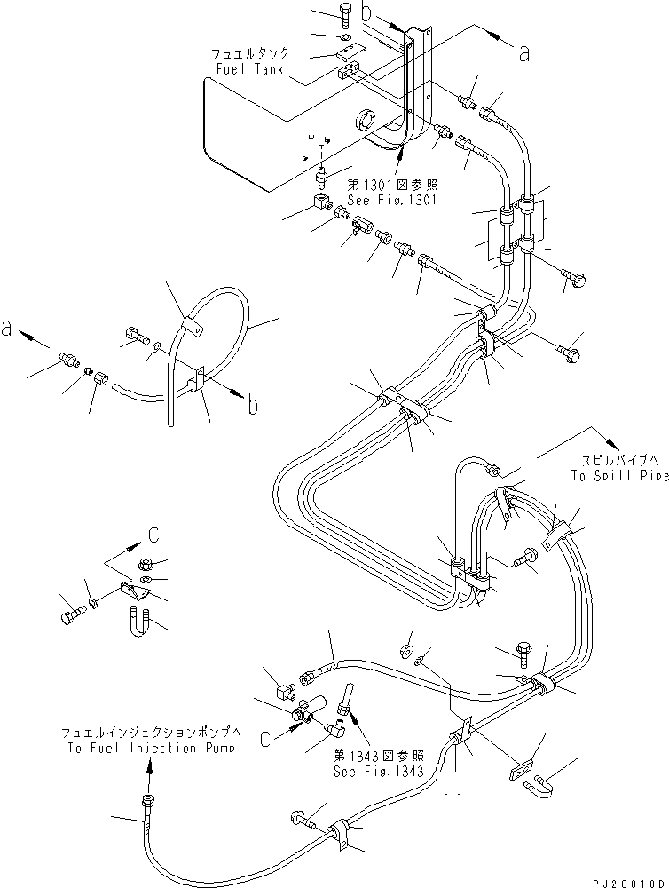 Dump Trucks Komatsu / HD405-6 S/N 1001-UP(hd405-6c) / FUEL PIPING (WITH WATER SEPARATOR AND ADDITIONAL FUEL FILTER)(#2001-)(030320 : 1341)