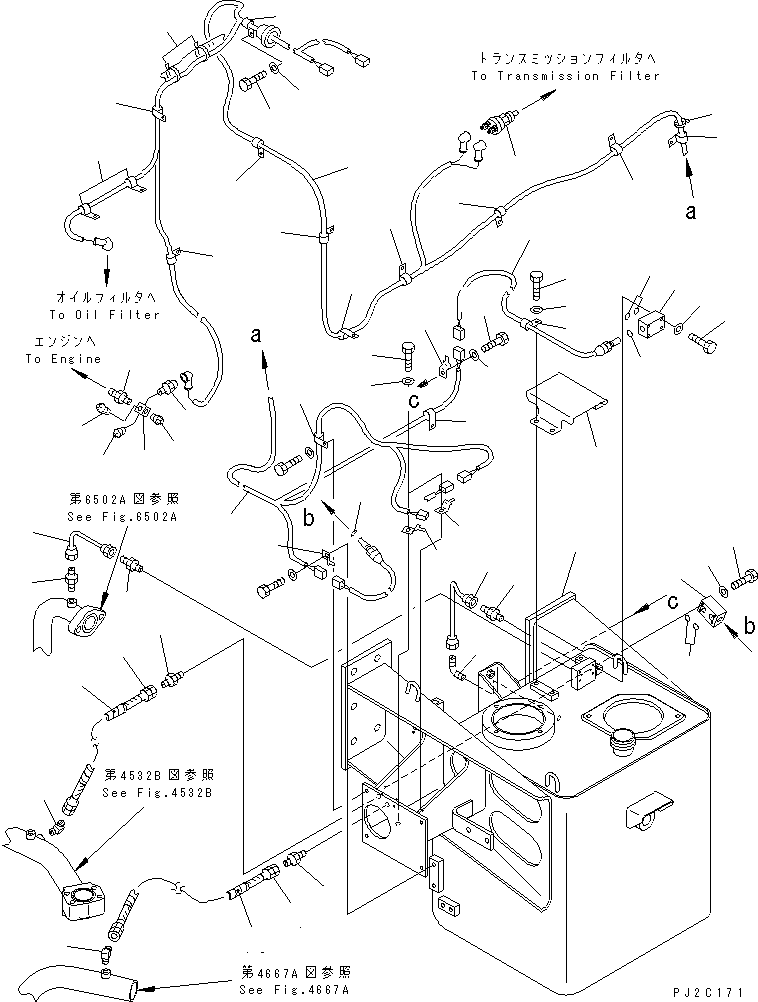 Dump Trucks Komatsu / HD405-6 S/N 1001-UP(hd405-6c) / ELECTRICAL SYSTEM (FOR OIL FILTER CAUTION PANEL) (2/2)(#2001-)(030520 : 1526A)