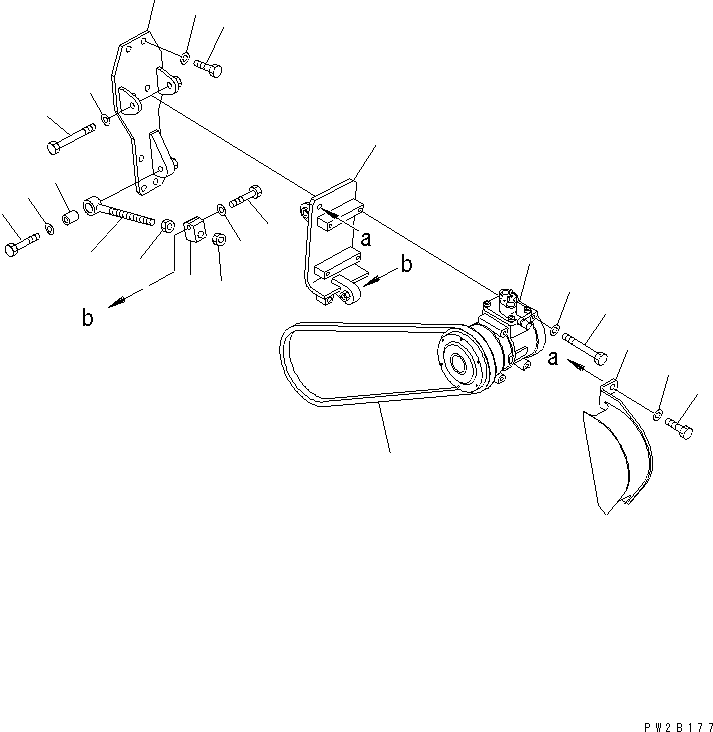 Dump Trucks Komatsu / HD405-6 S/N 1001-UP(hd405-6c) / AIR CONDITIONER (1/8) (AIR COMPRESSOR AND SERVICE CAN OF COOLING MEDIUM GAS)(#2001-2045)(150840 : 5521A)