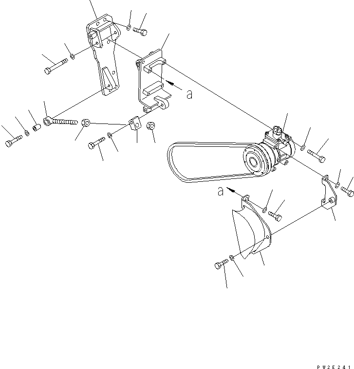 Dump Trucks Komatsu / HD405-6 S/N 1001-UP(hd405-6c) / AIR CONDITIONER (1/8) (AIR COMPRESSOR AND SERVICE CAN OF COOLING MEDIUM GAS)(#2046-2082)(150850 : 5521B)