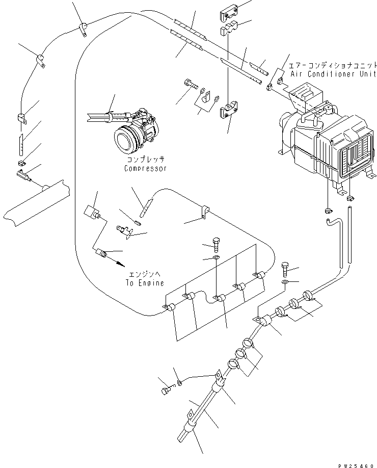 Dump Trucks Komatsu / HD405-6 S/N 1001-UP(hd405-6c) / AIR CONDITIONER (4/8) (AIR CONDITIONER PIPNG)(#1055-1999)(150900 : 5524)