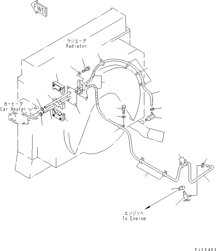 Dump Trucks Komatsu / HD405-6 S/N 1001-UP(hd405-6c) / CAR HEATER (1/3) (PIPING)(#1055-)(151000 : 5571A)