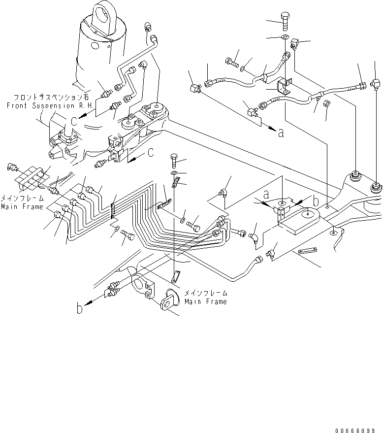Dump Trucks Komatsu / HD405-6 S/N 1001-UP(hd405-6c) / FRONT LUBRICATING PIPING (WITH ASR) (AUTO LUBRICATING)(151470 : 5805)