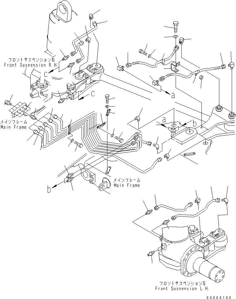 Dump Trucks Komatsu / HD405-6 S/N 1001-UP(hd405-6c) / FRONT LUBRICATING PIPING (WITH ASR)(151480 : 5806)